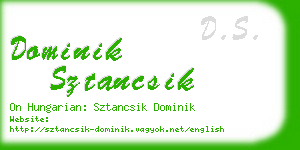 dominik sztancsik business card